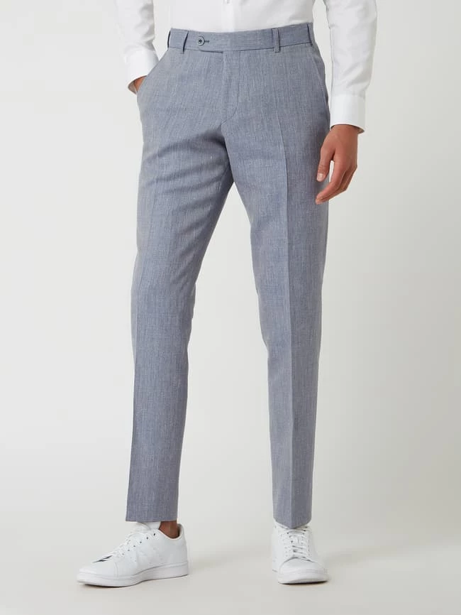 Billig ? Atelier Torino Slim Fit Anzughose Aus Leinen-Schurwoll-Mix Modell 'Cane' - Bleu ? 4 Billig ? Atelier Torino Slim Fit Anzughose Aus Leinen-Schurwoll-Mix Modell 'Cane' - Bleu ? – Bild 4