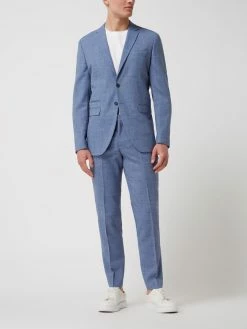 Schlussverkauf ? Selected Homme Slim Fit 2-Knopf-Sakko Mit Leinen-Anteil Modell 'Oasis' - Blau ?