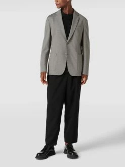 Budget ? BOSS Slim Fit 2-Knopf-Sakko In Melierter Optik Modell 'Hanry' - Hellgrau ?