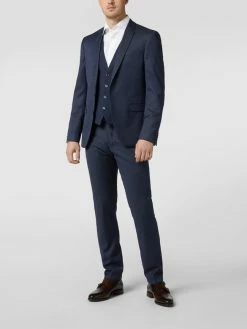 Am billigsten ? MCNEAL Slim Fit 2-Knopf-Sakko Mit Webmuster - Marineblau ?