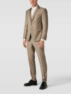 Neu ✔️ CG - Club Of Gents Slim Fit 2-Knopf-Sakko Mit Zier-Detail - Beige ?