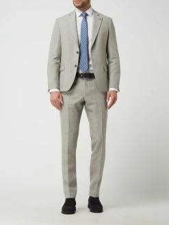 Aktion ? Atelier Torino 2-Knopf-Sakko Aus Leinen-Schurwoll-Mix Modell 'Tito' - Hellgrau ❤️