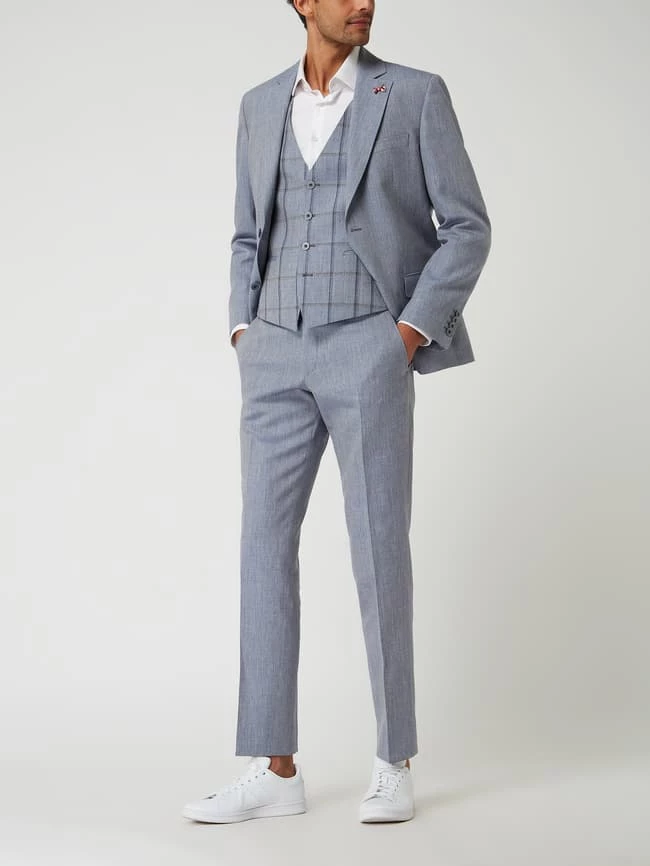 Billig ? Atelier Torino Slim Fit Anzughose Aus Leinen-Schurwoll-Mix Modell 'Cane' - Bleu ? 1 Billig ? Atelier Torino Slim Fit Anzughose Aus Leinen-Schurwoll-Mix Modell 'Cane' - Bleu ?