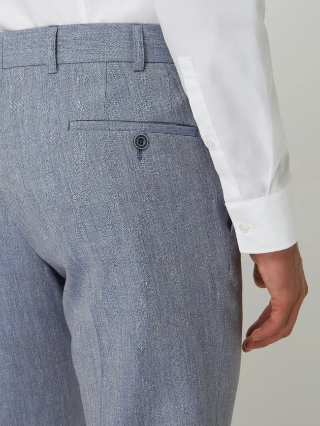 Billig ? Atelier Torino Slim Fit Anzughose Aus Leinen-Schurwoll-Mix Modell 'Cane' - Bleu ? 3 Billig ? Atelier Torino Slim Fit Anzughose Aus Leinen-Schurwoll-Mix Modell 'Cane' - Bleu ? – Bild 3