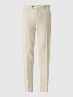 Schlussverkauf ⭐ Carl Gross Modern Fit Anzughose Aus Leinenmischung Modell 'Tomte' - Beige ⌛