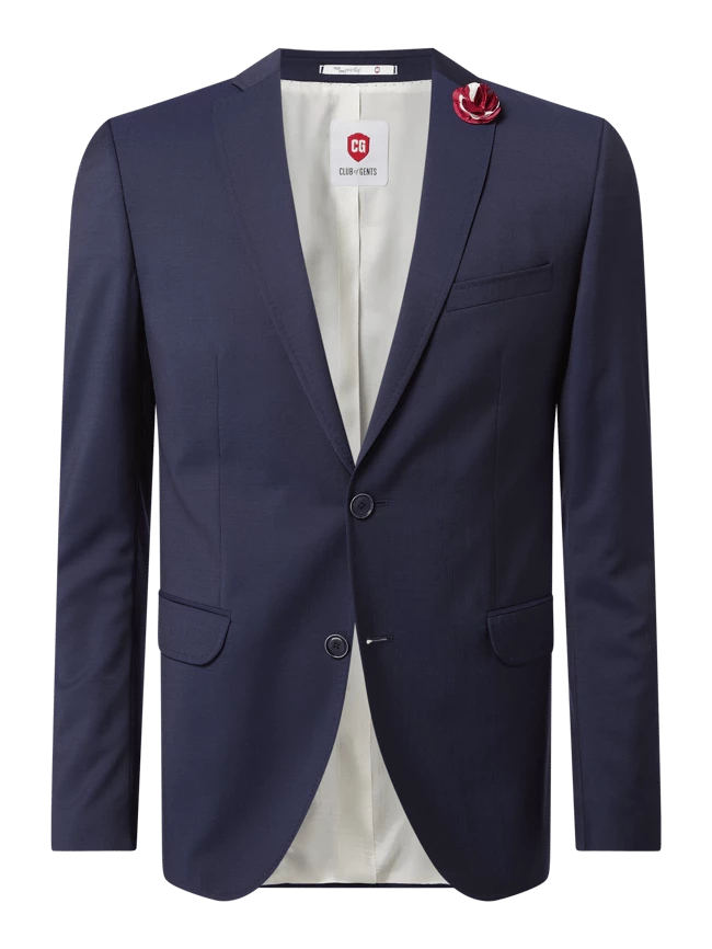 Großhandel ? CG - Club Of Gents Slim Fit 2-Knopf-Sakko Aus Schurwolle YOUR OWN PARTY By CG – CLUB Of GENTS - Marineblau ? 1 Großhandel ? CG - Club Of Gents Slim Fit 2-Knopf-Sakko Aus Schurwolle YOUR OWN PARTY By CG – CLUB Of GENTS - Marineblau ?