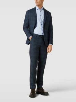 Budget ? MCNEAL Slim Fit Anzughose Mit Glencheck-Muster - Blau ?