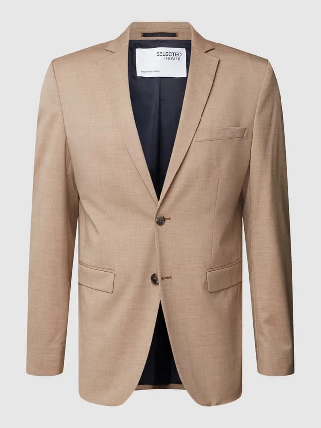 Schlussverkauf ? Selected Homme Slim Fit 2-Knopf-Sakko Mit Stretch-Anteil Modell 'MYLOLOGAN' - Beige Meliert ? 1 Schlussverkauf ? Selected Homme Slim Fit 2-Knopf-Sakko Mit Stretch-Anteil Modell 'MYLOLOGAN' - Beige Meliert ?