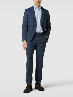 Am billigsten ? MCNEAL Super Slim Fit 2-Knopf-Sakko Mit Glencheck-Muster - Blau ?