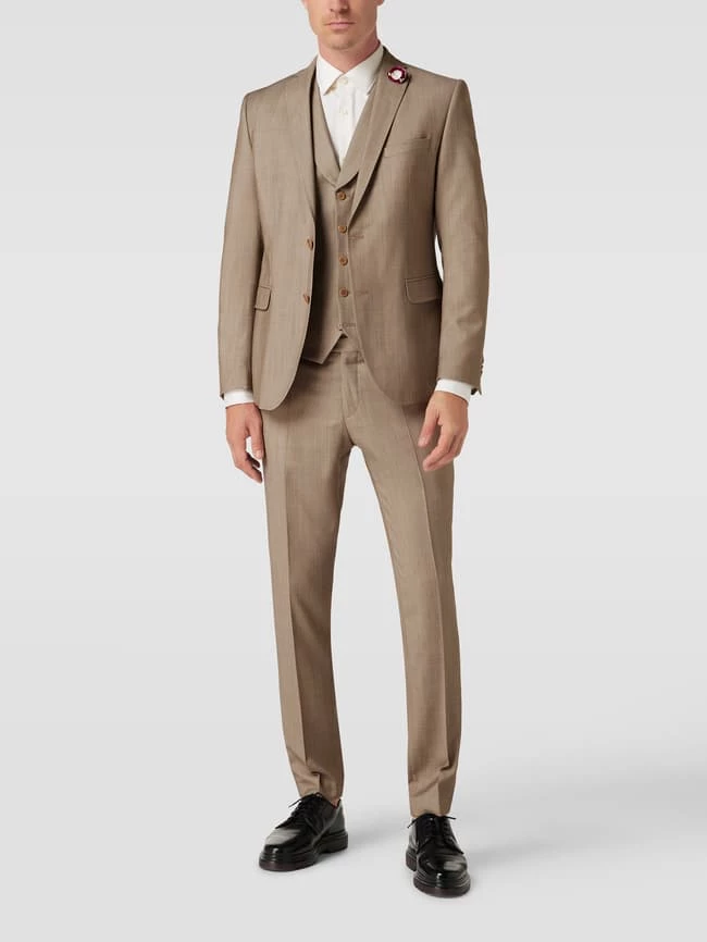 Aktion ? CG - Club Of Gents Slim Fit Anzughose Mit Stretch-Anteil - Beige ✨ 1 Aktion ? CG - Club Of Gents Slim Fit Anzughose Mit Stretch-Anteil - Beige ✨