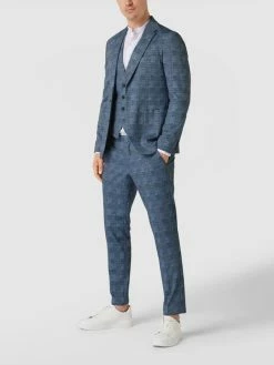 Am billigsten ? MCNEAL Slim Fit Hose Im Glencheck-Muster - Marineblau ?