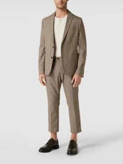 Neu ⌛ Drykorn Anzughose Mit Hahnentrittmuster Modell 'JOAH' - Camel ❤️