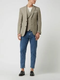 Coupon ? Carl Gross Modern Fit 2-Knopf-Sakko Aus Leinen Modell 'Tebbo' - Mittelbraun ?