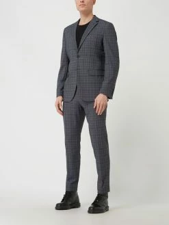 Aktion ✨ Selected Homme Slim Fit 2-Knopf-Sakko Mit Woll-Anteil Modell 'Elon' - Dunkelblau ?