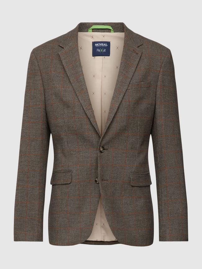 Neu ? MCNEAL Sakko Mit Hahnentrittmuster - Mittelbraun ? 1 Neu ? MCNEAL Sakko Mit Hahnentrittmuster - Mittelbraun ?