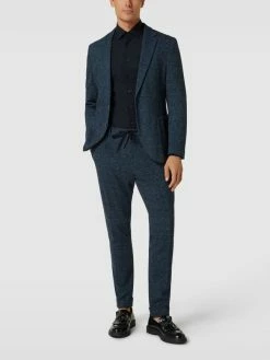 Aktion ? MCNEAL Slim Fit 2-Knopf-Sakko Mit Hahnentrittmuster - Blau ⭐