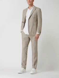 Blitzangebot ? Carl Gross Modern Fit Hose Aus Leinenmischung Modell 'Tomte' - Mittelbraun ?